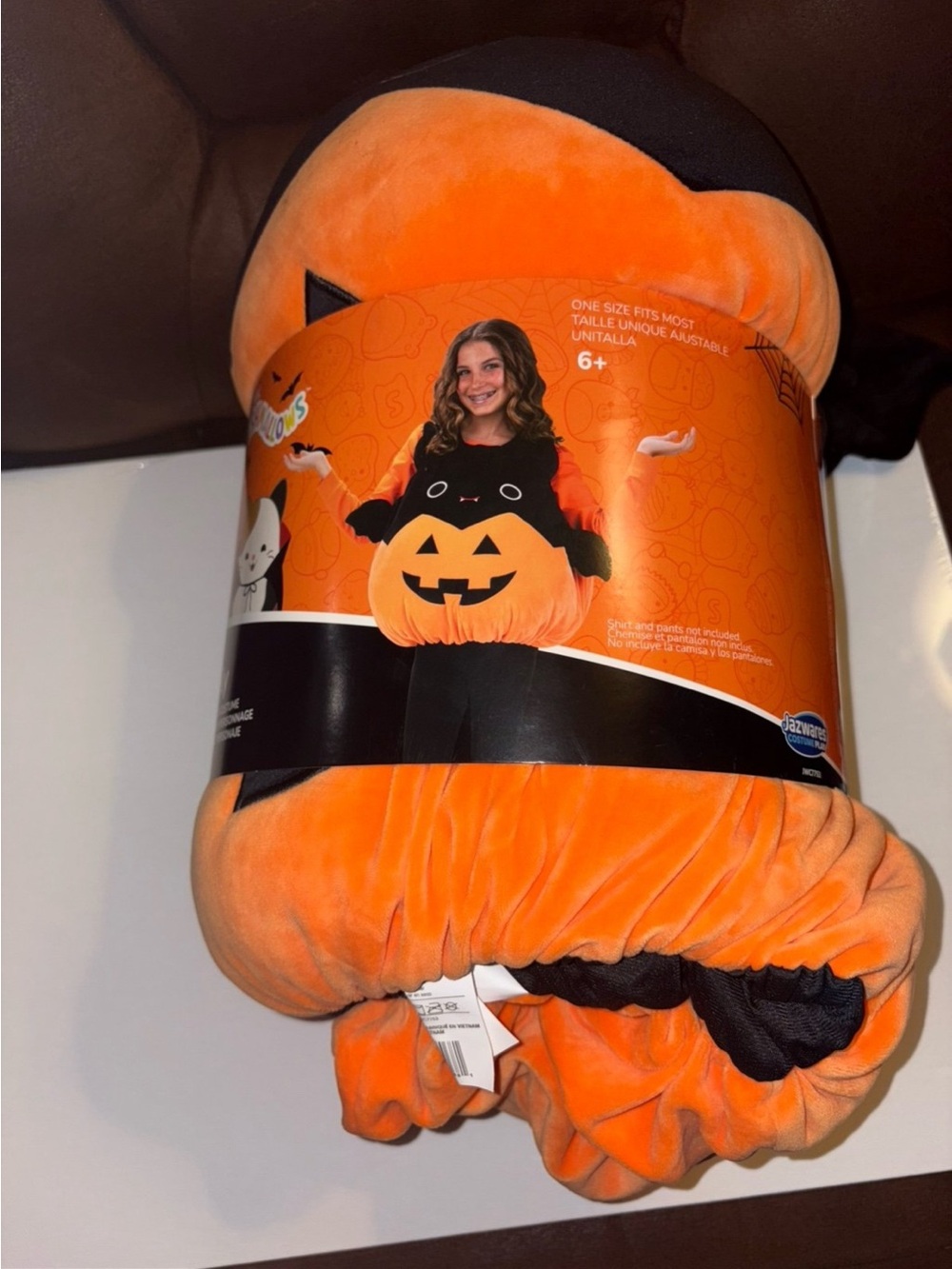 Squishmallow costume Emily black bat in pumpkin jack-o-lantern halloween plush - Picture 7 of 9
